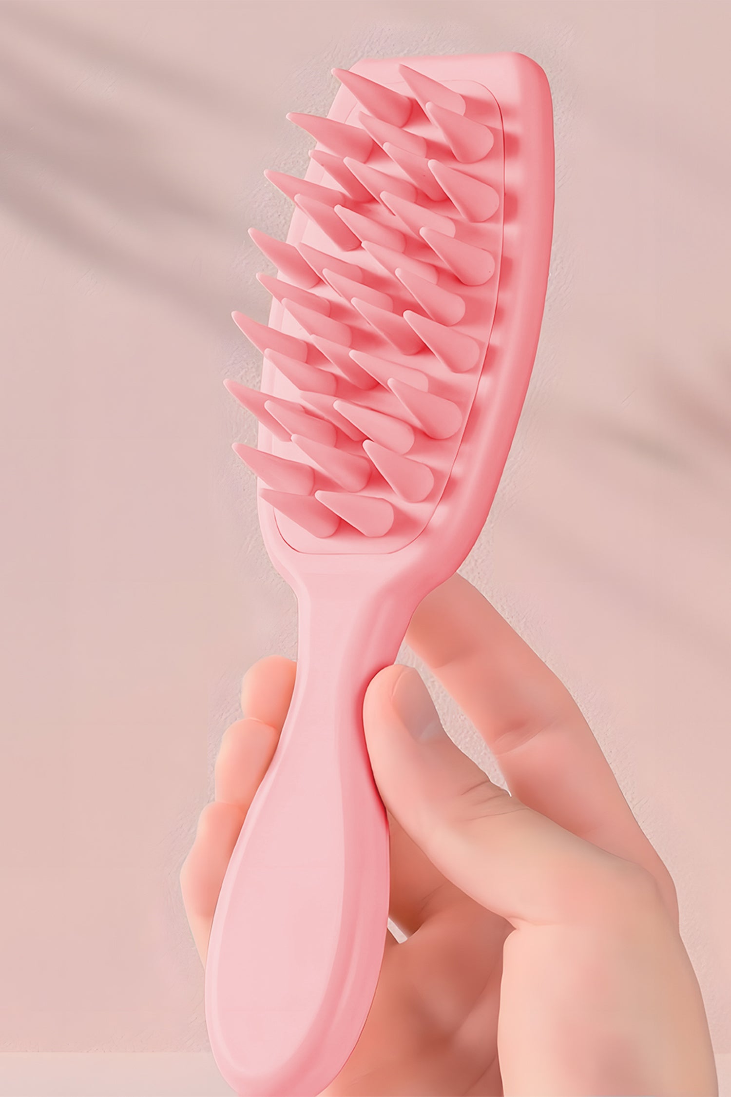 Light Pink Silicone Scalp Massage Hair Brush