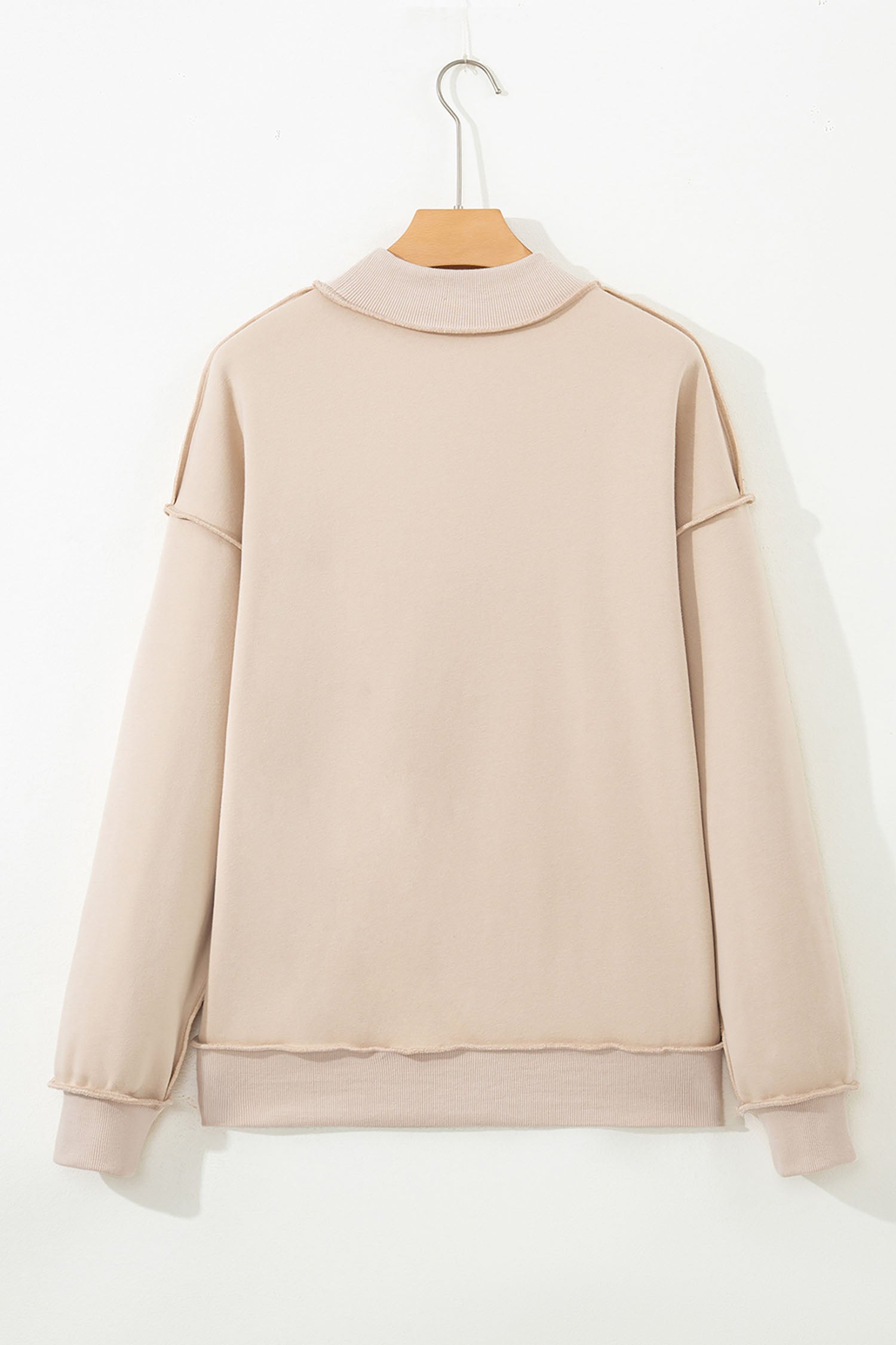 Apricot Sequined Pumpkin Graphic High Neck Baggy Sweatshirt