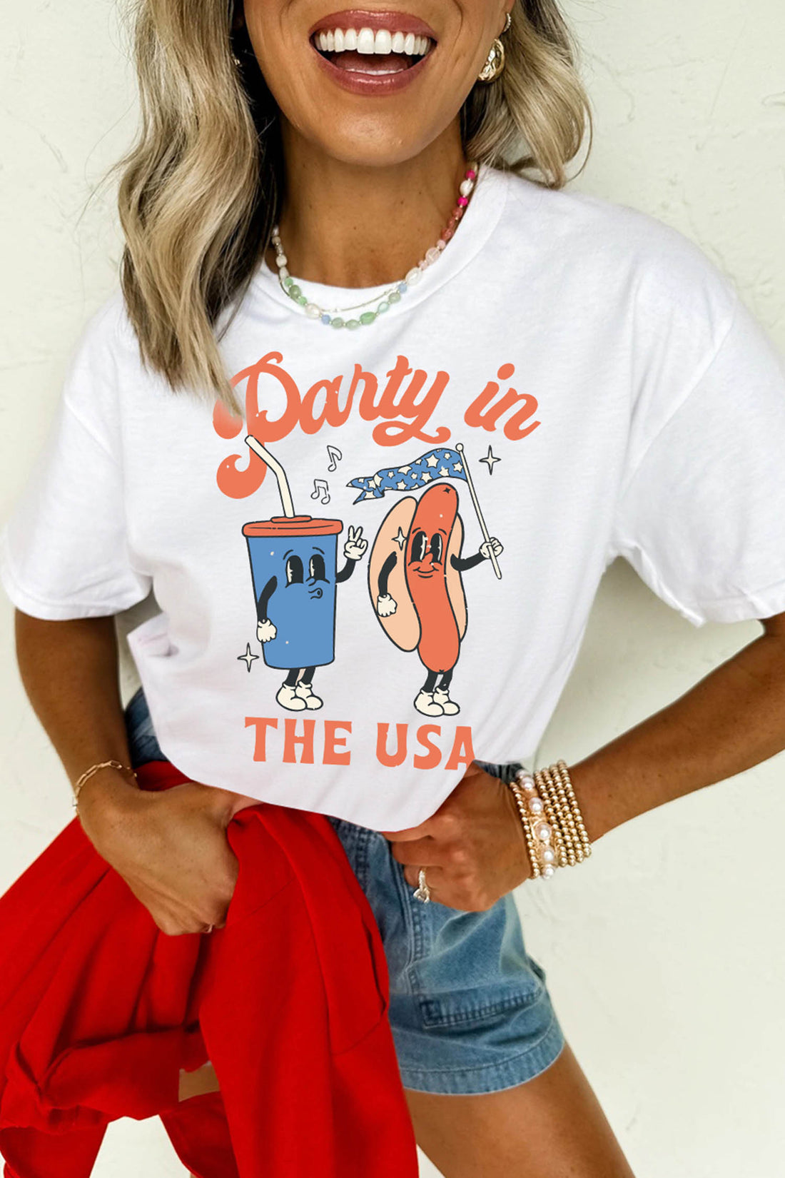 White Party In The USA Patriotic Graphic Tee