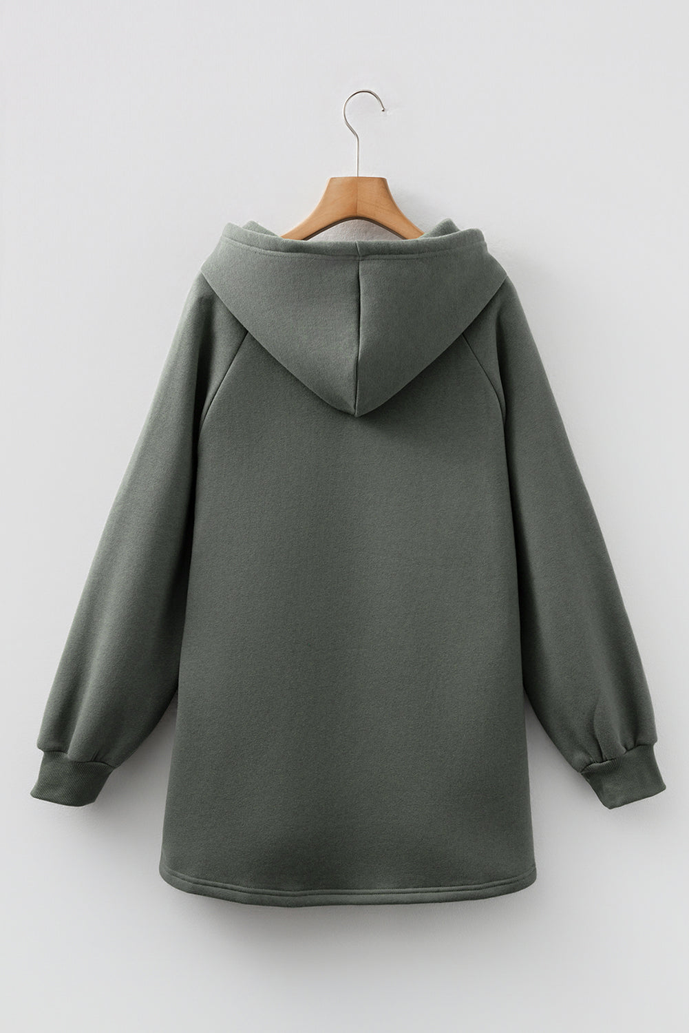 Four Leaf Clover Fleece Lined Adjustable Drawstring Oversize Tunic Hoodie