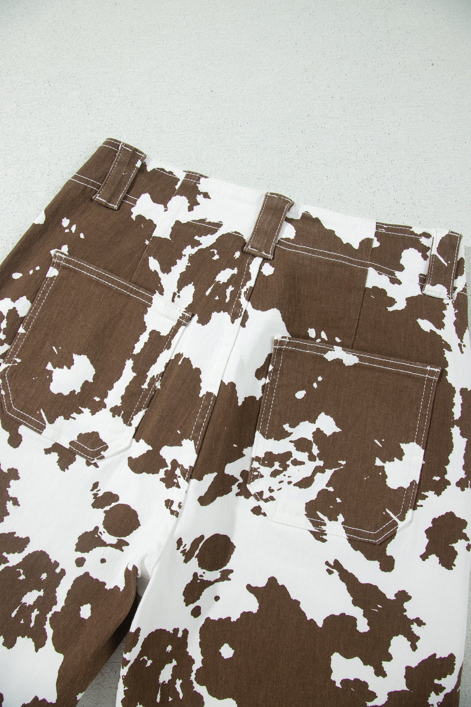 Brown Abstract Pattern Regular Fit Full-Length Western Style Jeans