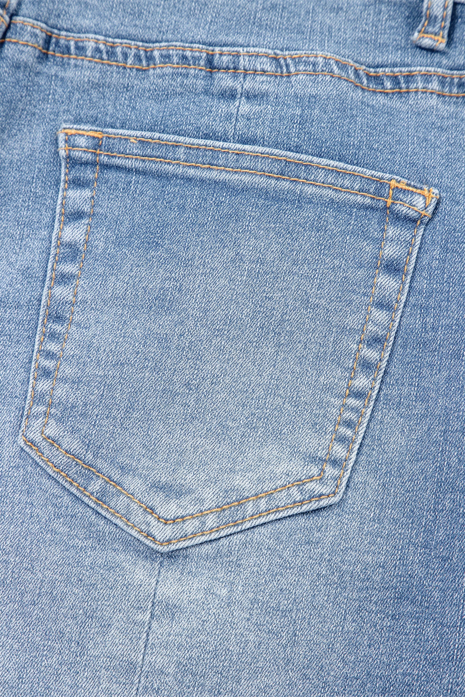 Beau Blue Acid Wash Raw Hem Denim Shorts