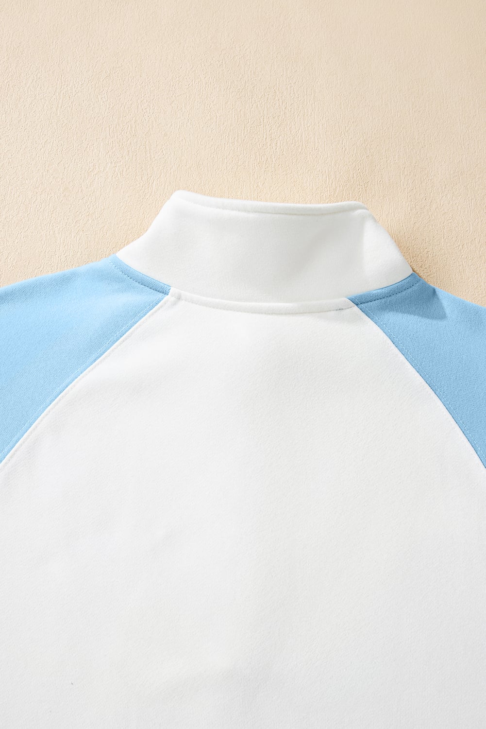Beau Blue Colorblock Snap Buttons Pullover Sweatshirt