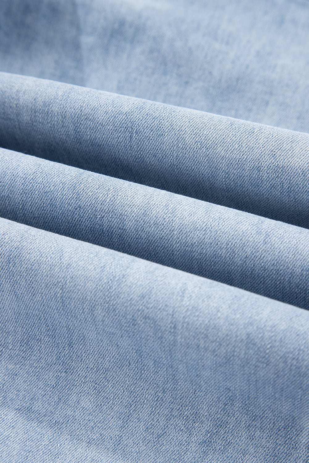 Beau Blue Drawstring Seam Detail Raw Hem Wide Leg Denim Pants