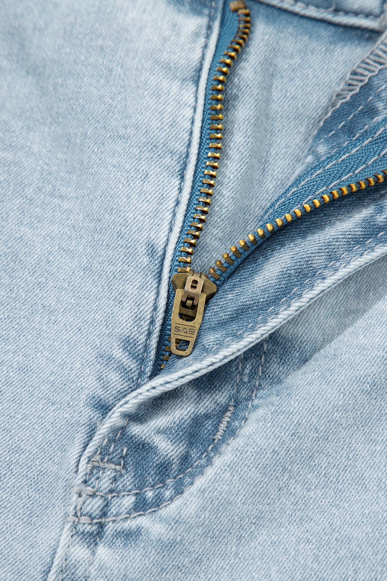 Beau Blue Frayed Cropped Straight Jeans