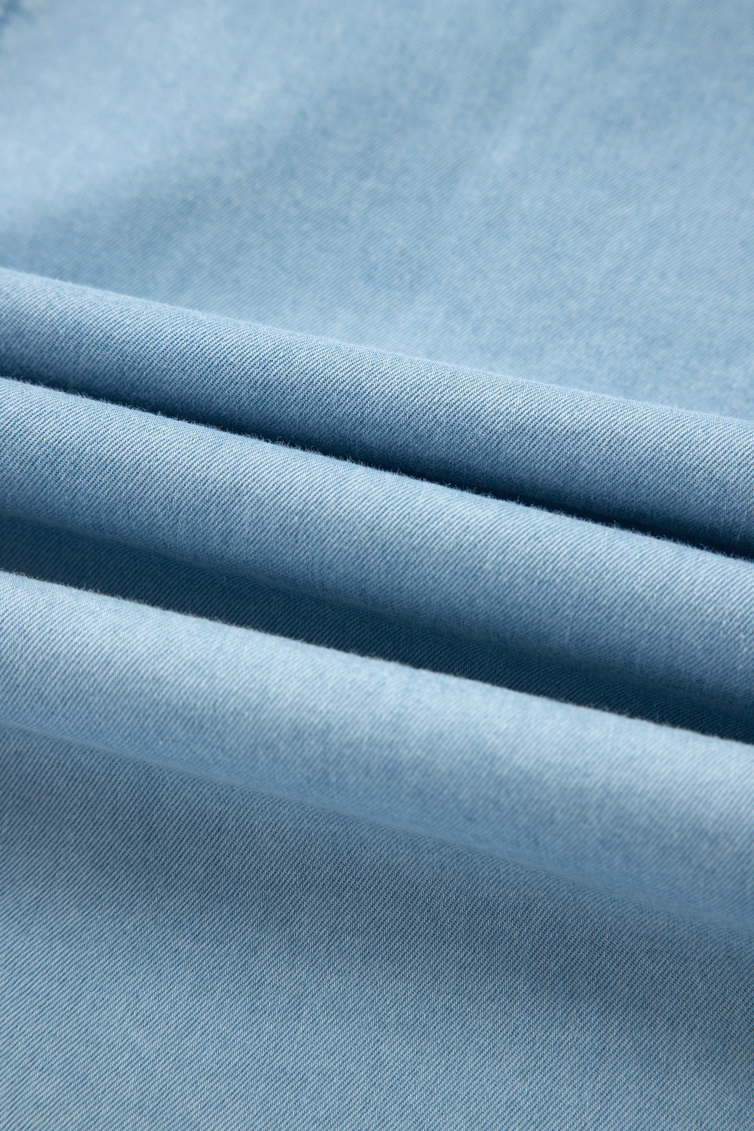 Beau Blue Full Buttons Collared Short Bubble Sleeve Long Denim Dress