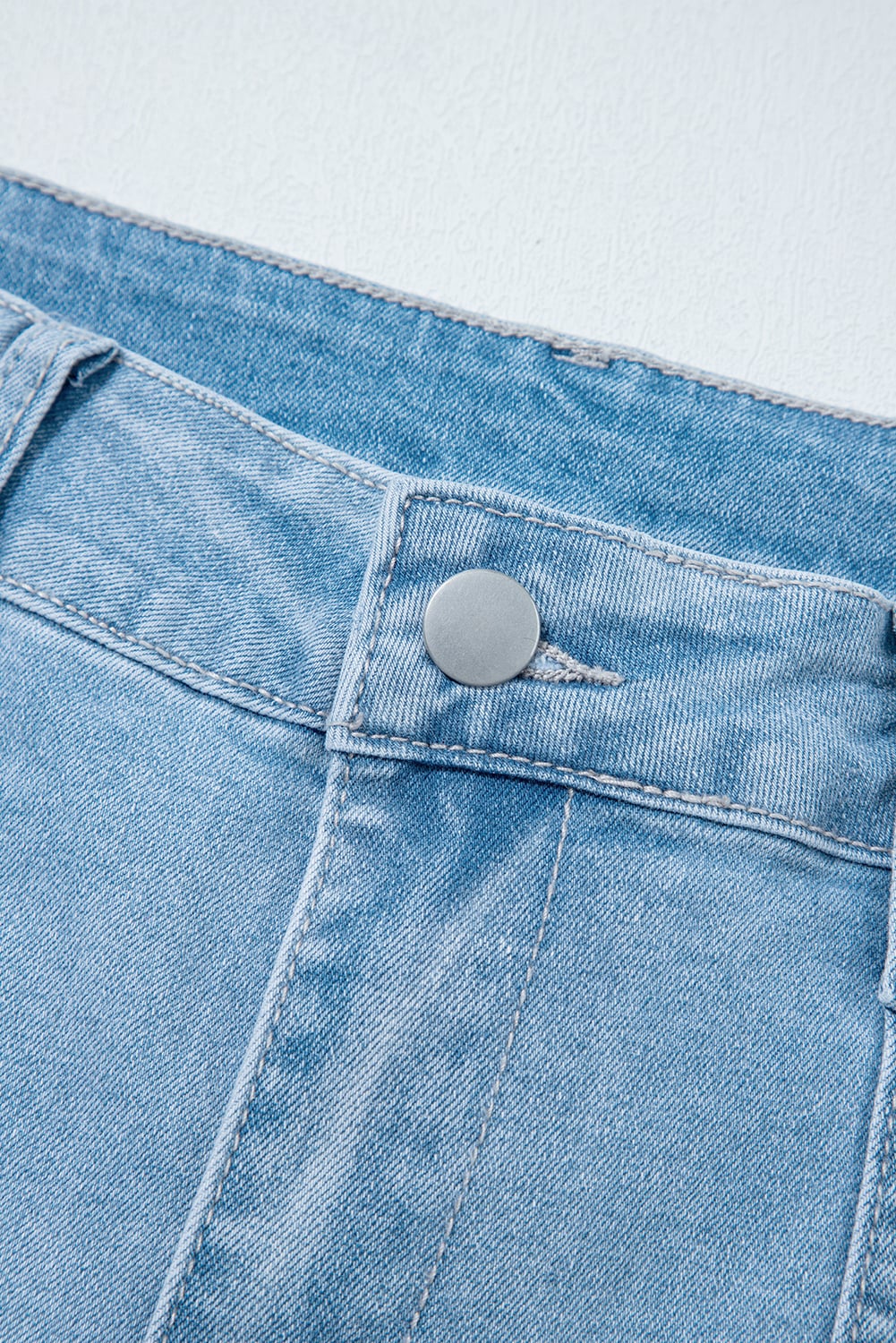 Beau Blue High Rise Barrel Relaxed Patch Pocket Jeans