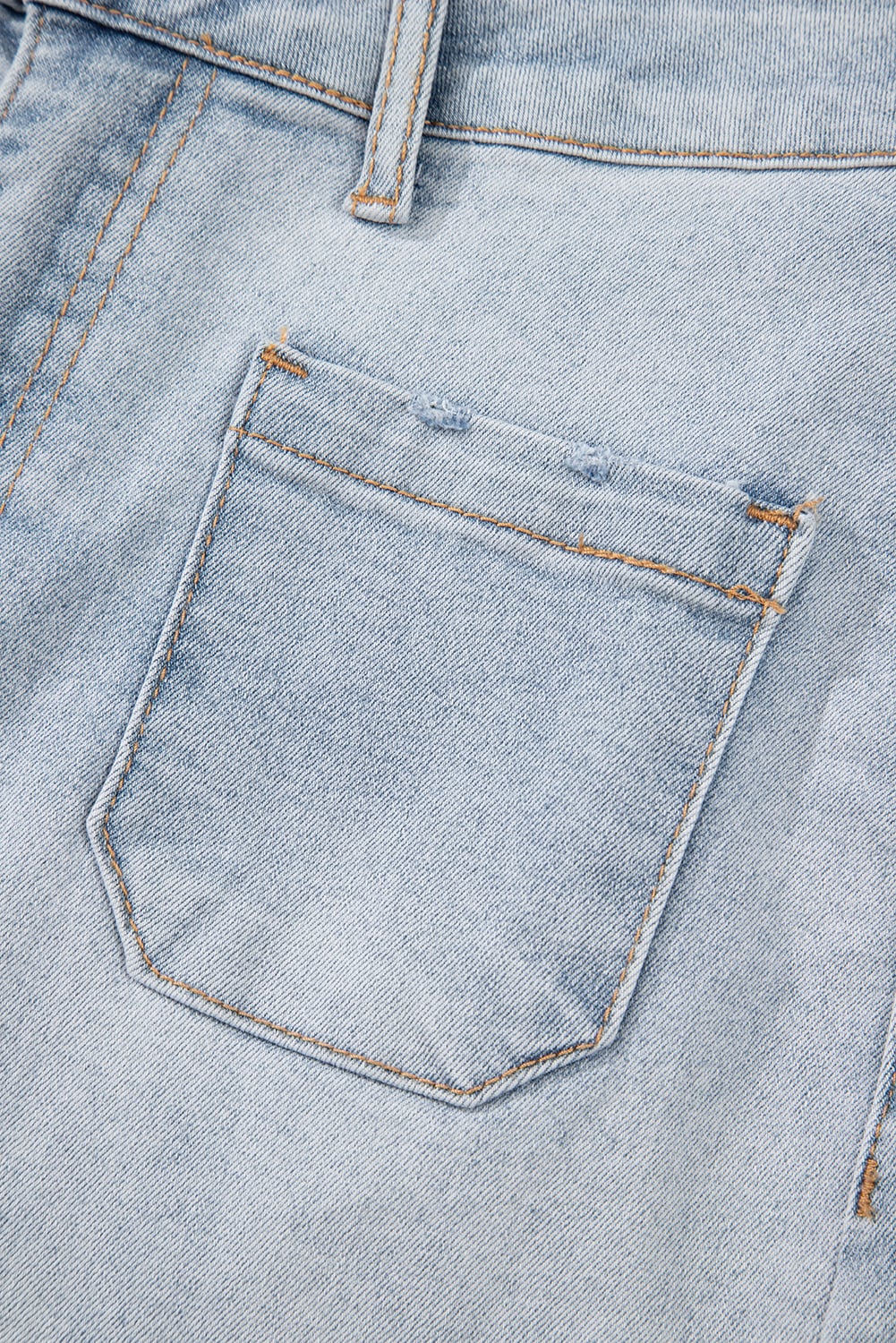Beau Blue Light Wash High Rise Denim Shorts