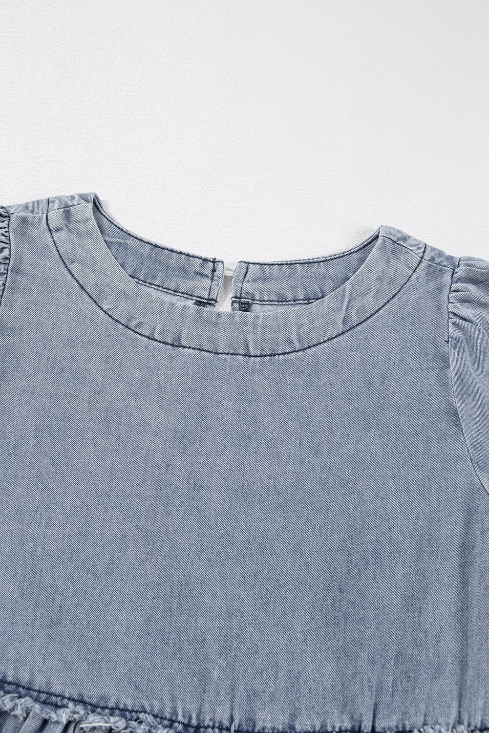 Beau Blue Light Wash High Waist Loose Fit Denim Mini Dress