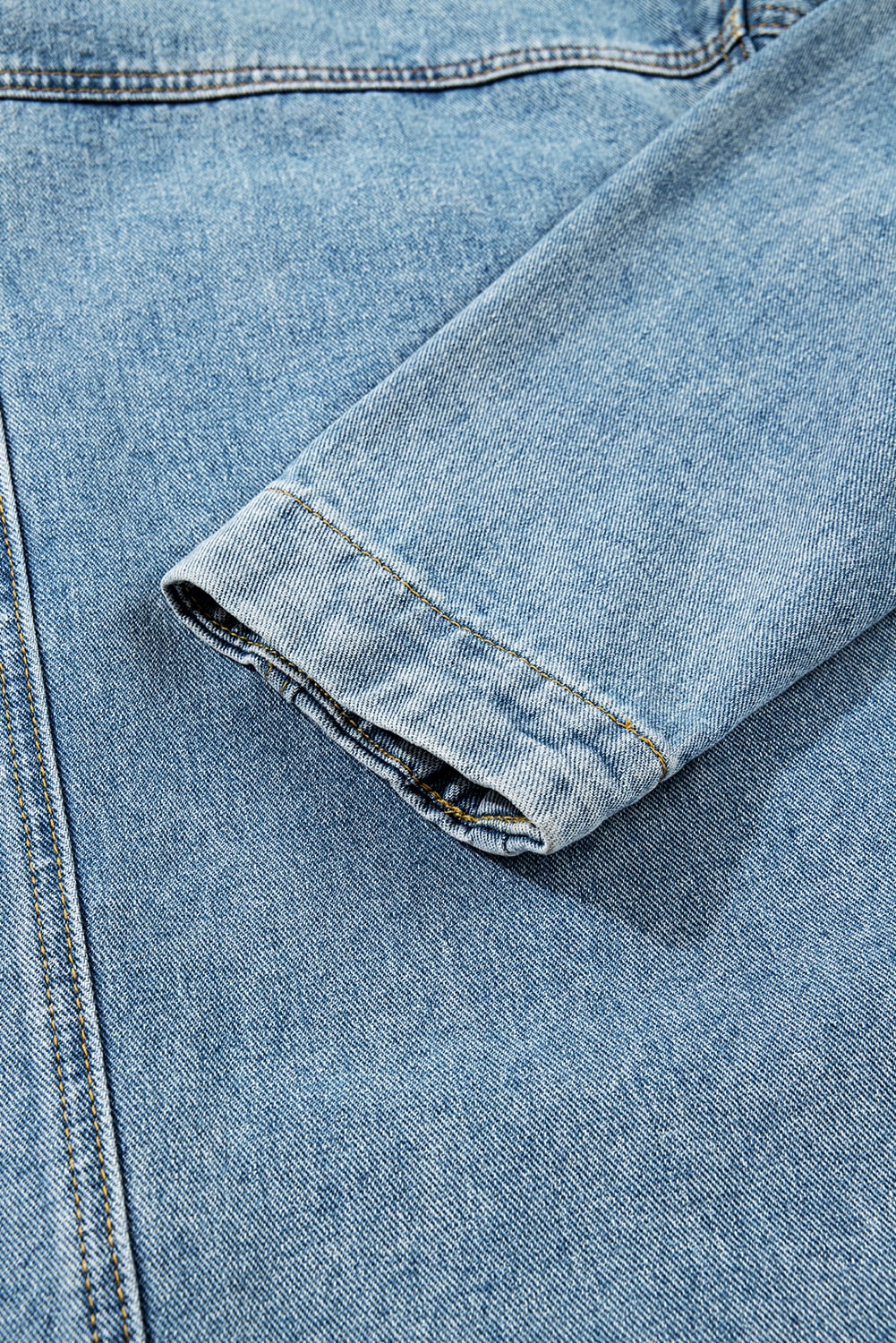 Beau Blue Multi Patched Pockets Side Tie up Boyfriend Style Denim Jacket
