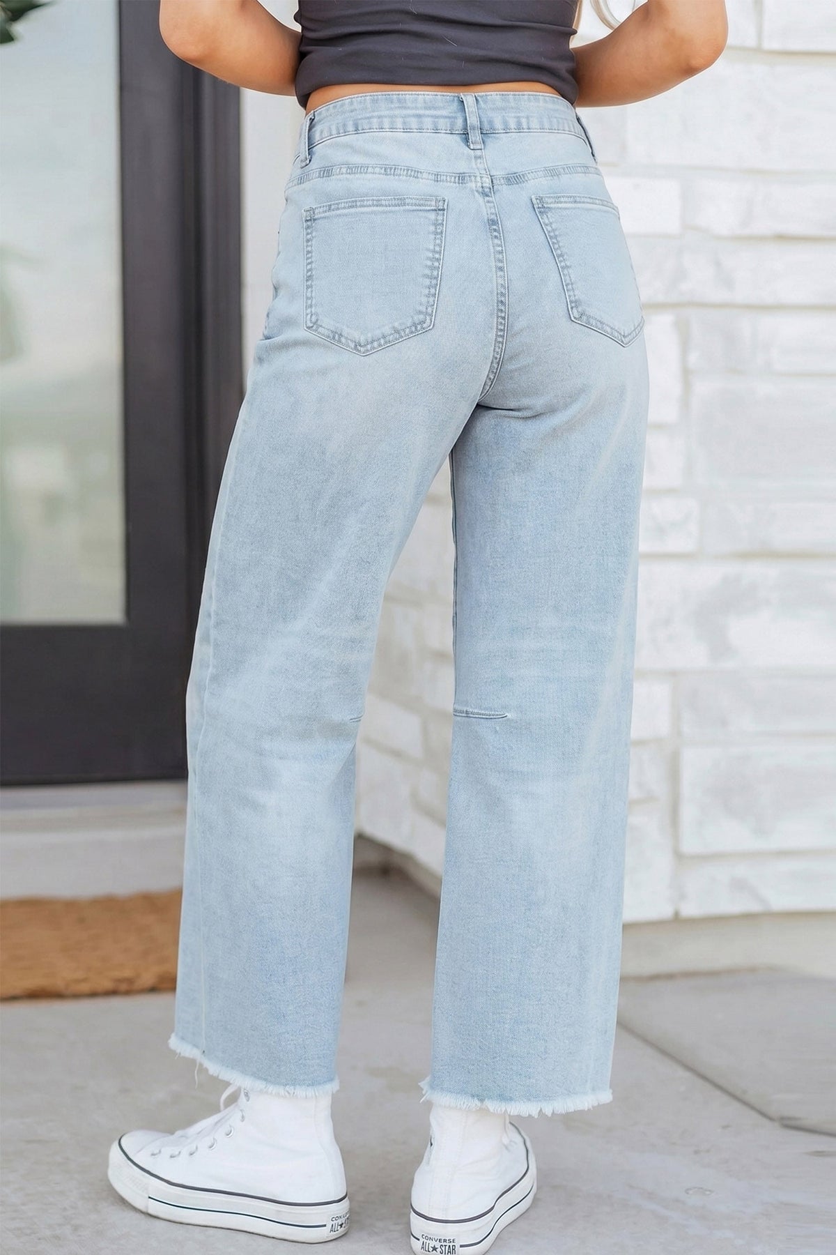 Beau Blue Sequin Santa Patchwork Ankle-Length Jeans