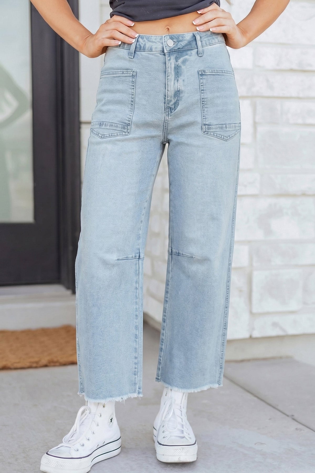 Beau Blue Sequin Teddy Patchwork Ankle-Length Graphic Jeans