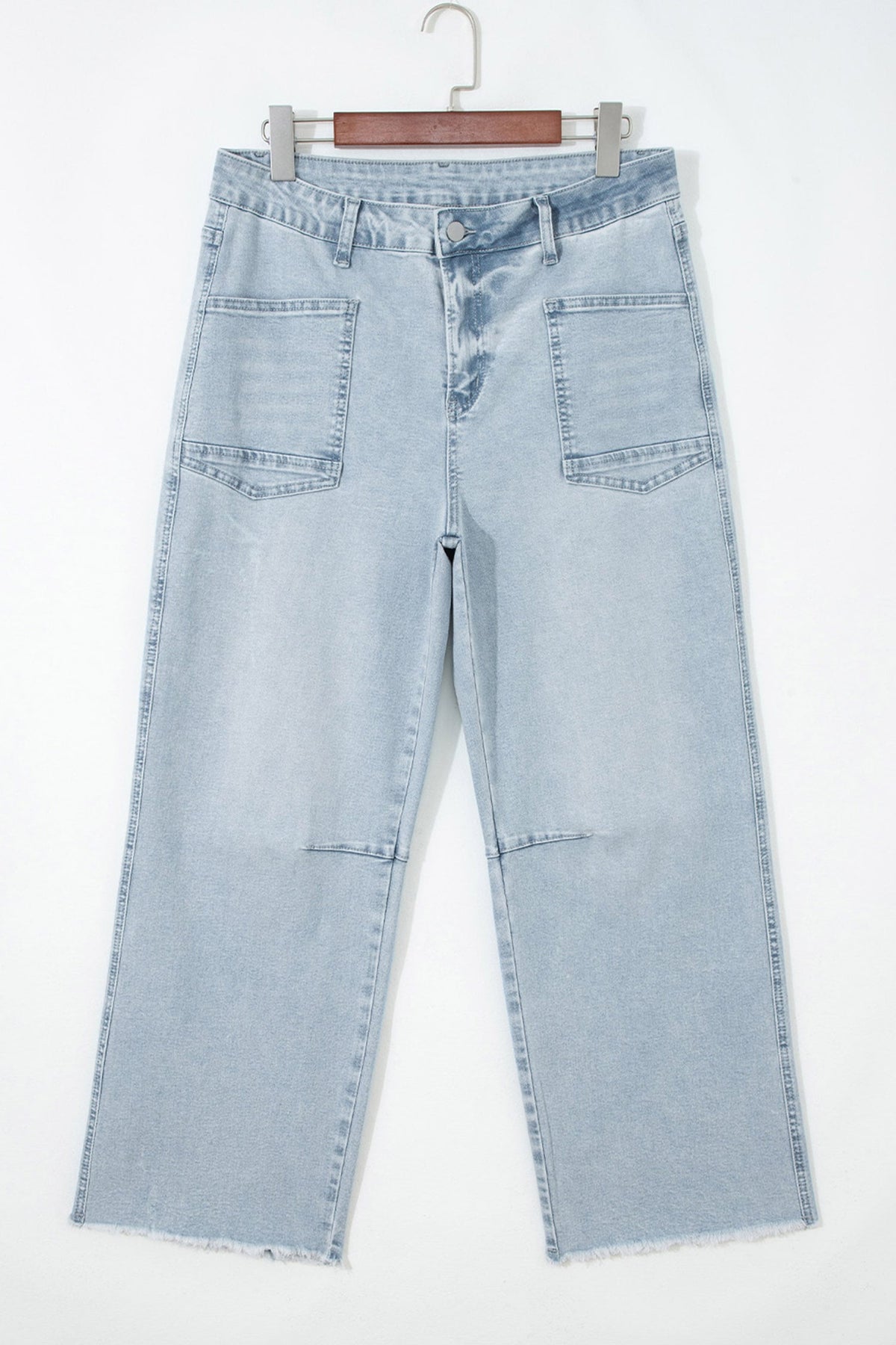 Beau Blue Sequin Teddy Patchwork Ankle-Length Graphic Jeans
