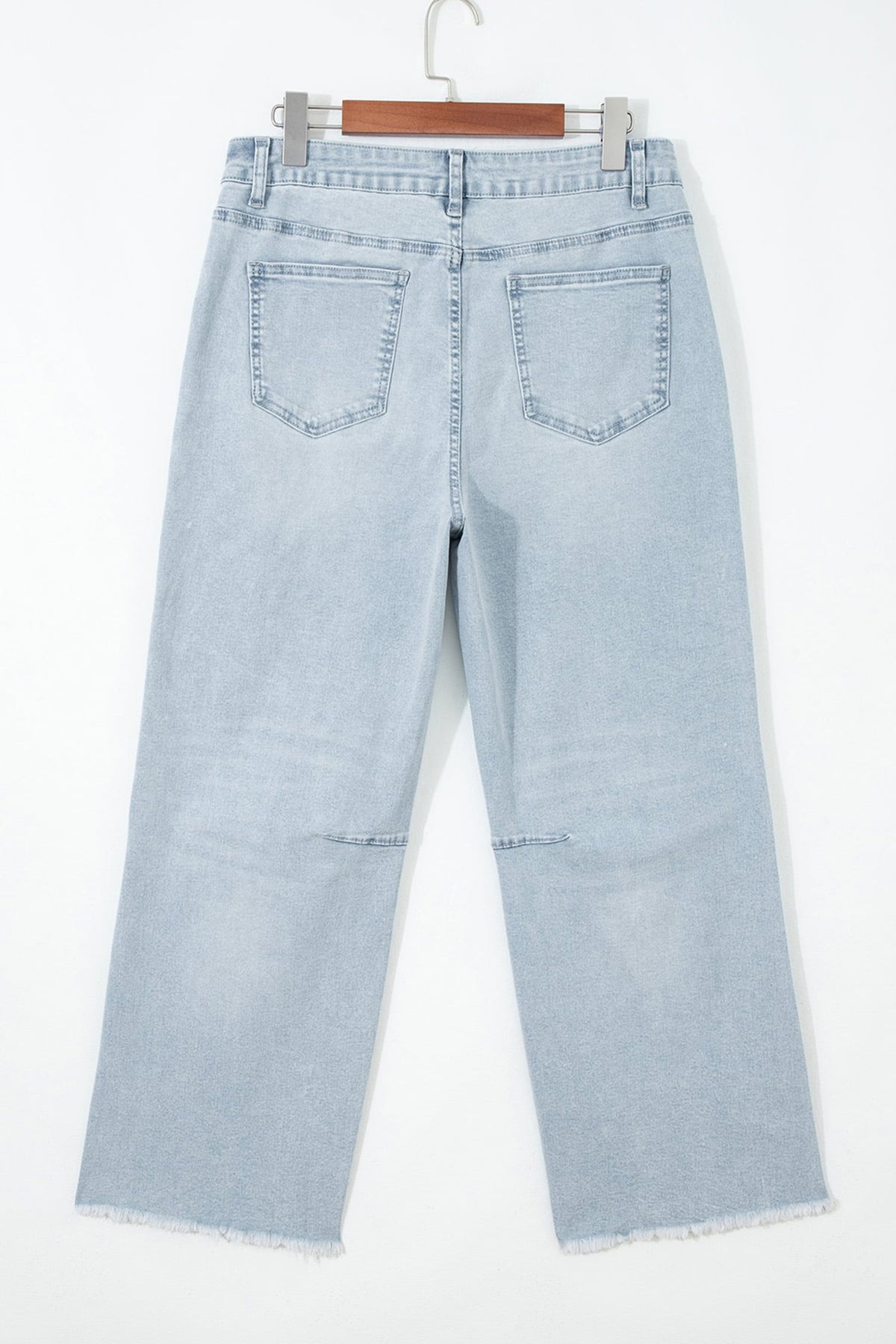 Beau Blue Sequin Turkey Patch Pocket Raw Hem Ankle Length Jeans