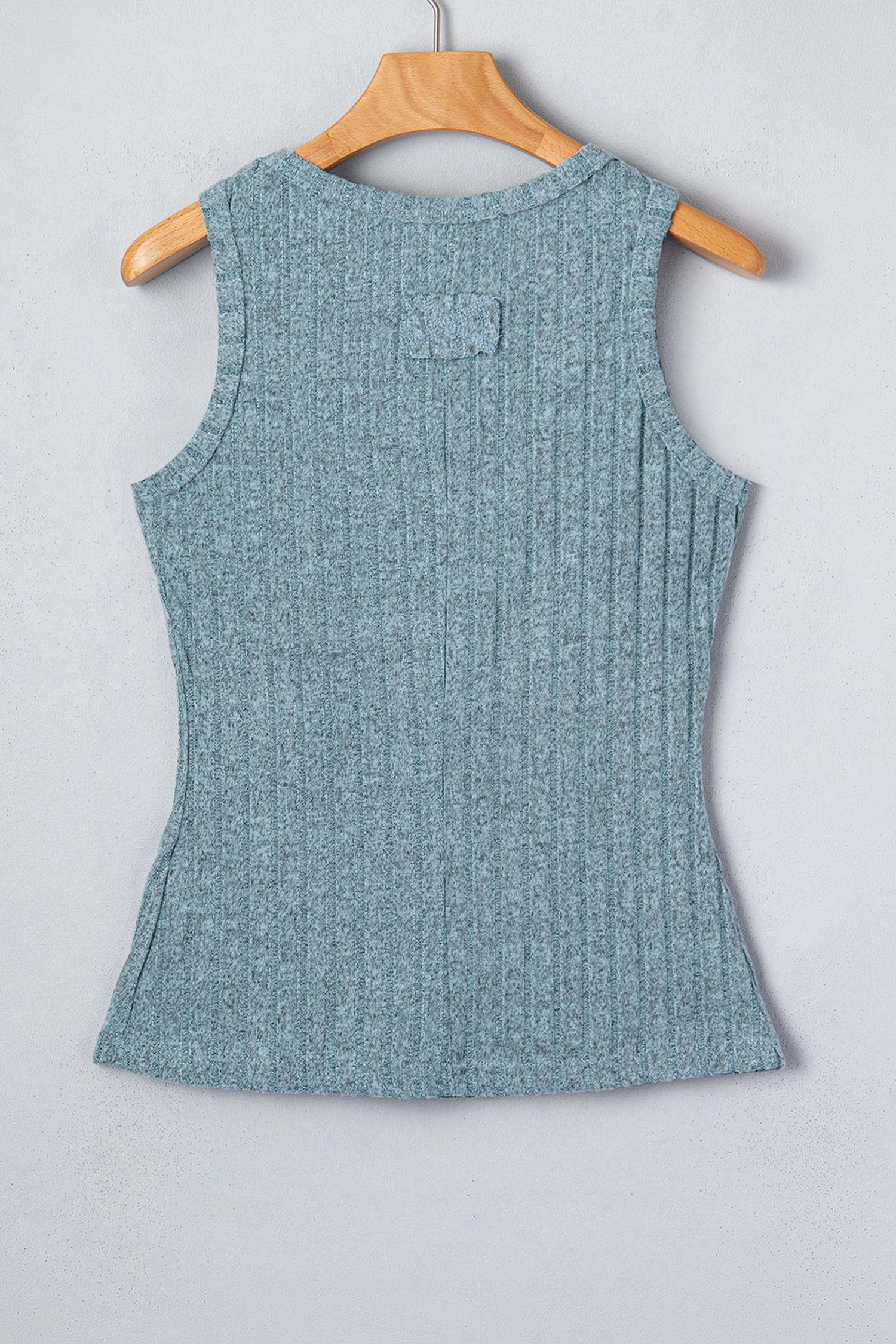 Beau Blue Slim Ribbed Mineral Wash Tank Top