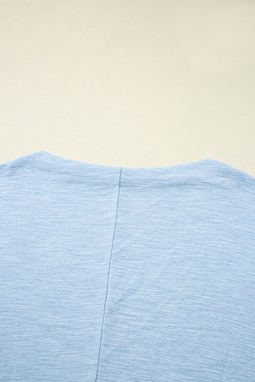 Beau Blue Solid Color Batwing Long Sleeve Top