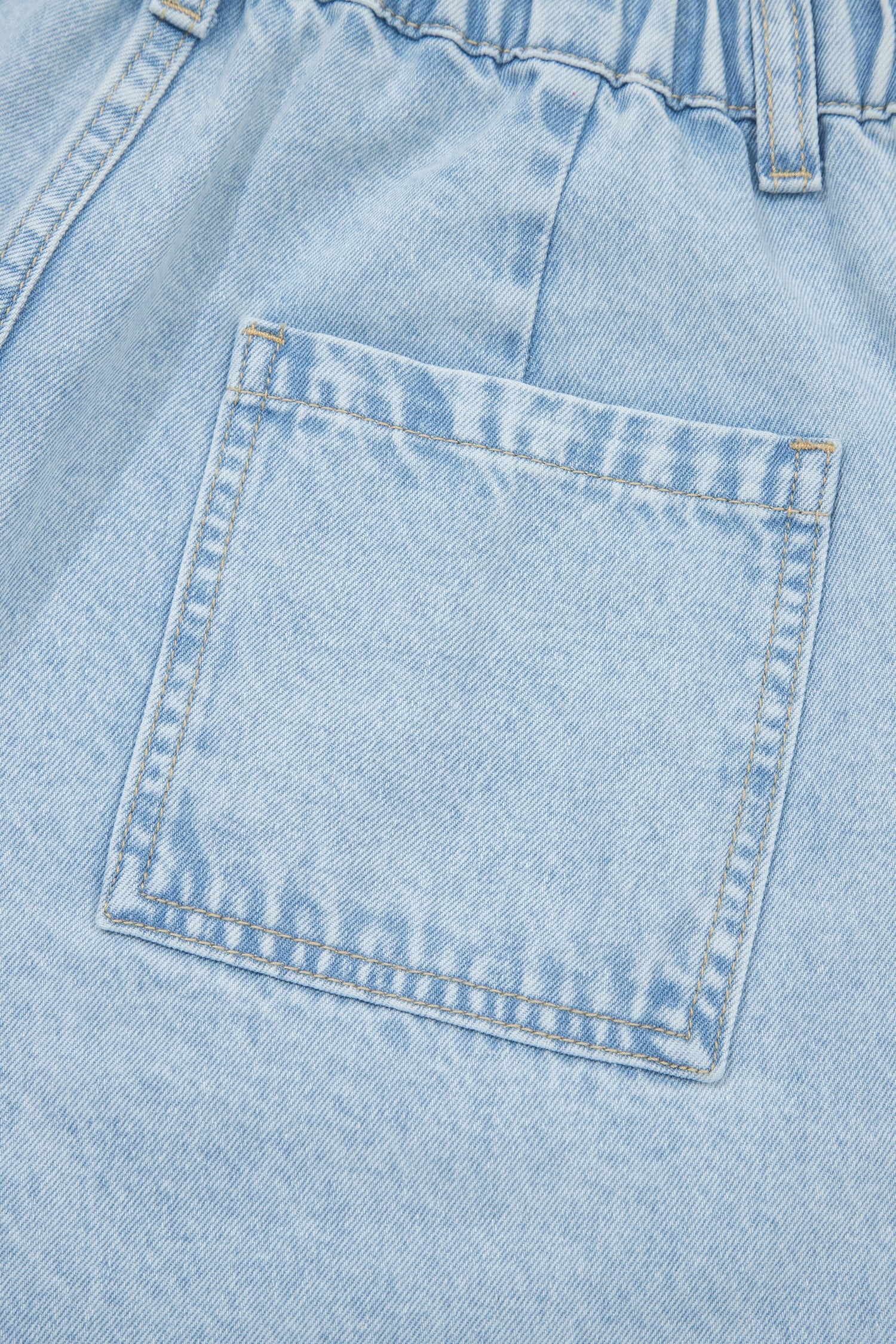 Beau Blue Studded Side Slit Leg Frayed Pocketed Wide Leg Jeans