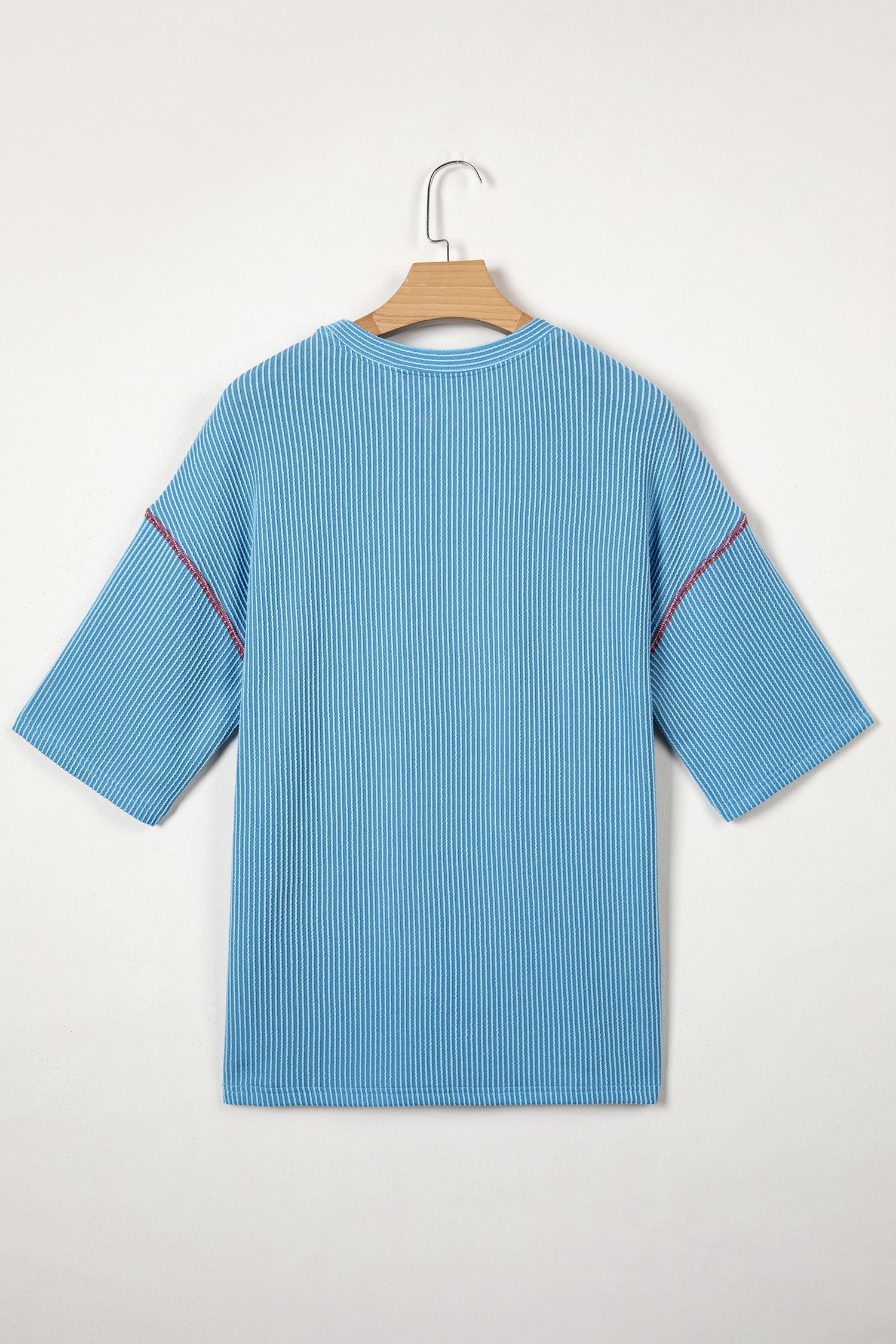 Beau Blue USA Graphic Half Sleeve Loose Ribbed Top