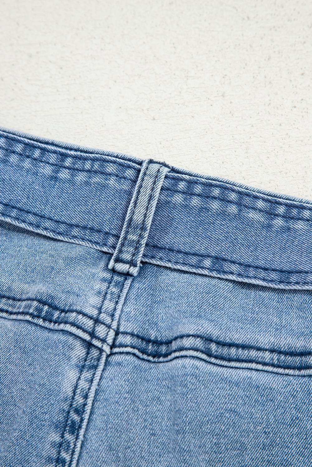 Beau Blue Western Washed Bow Knot Sash Wide Leg Jeans