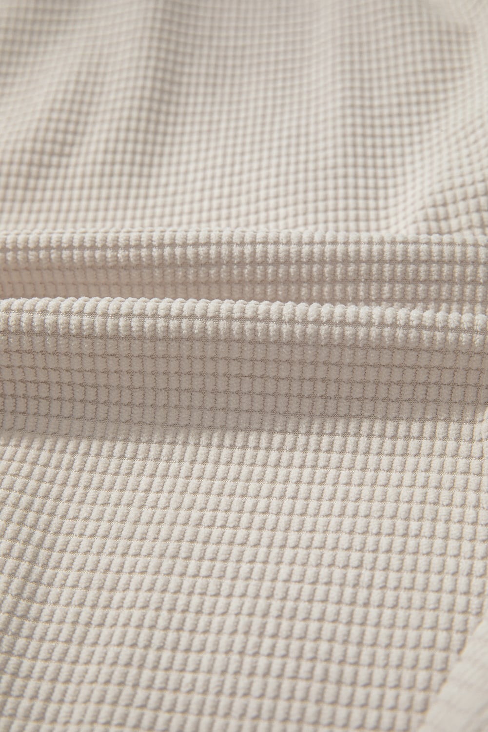 Beige 2 in 1 Thermal Knit Textured Hooded Jacket