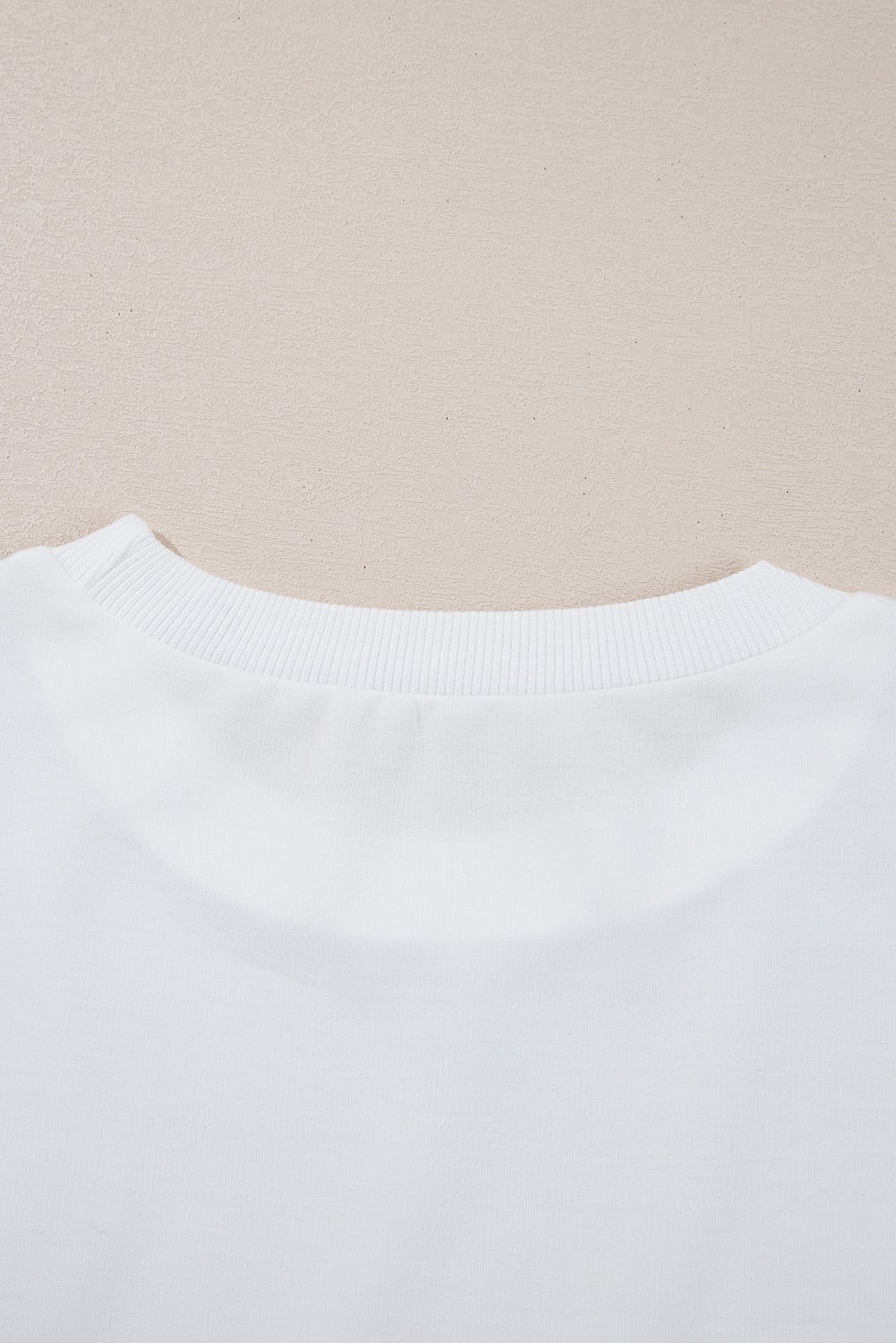 Beige Bow Valentine Drop Shoulder Loose Sweatshirt