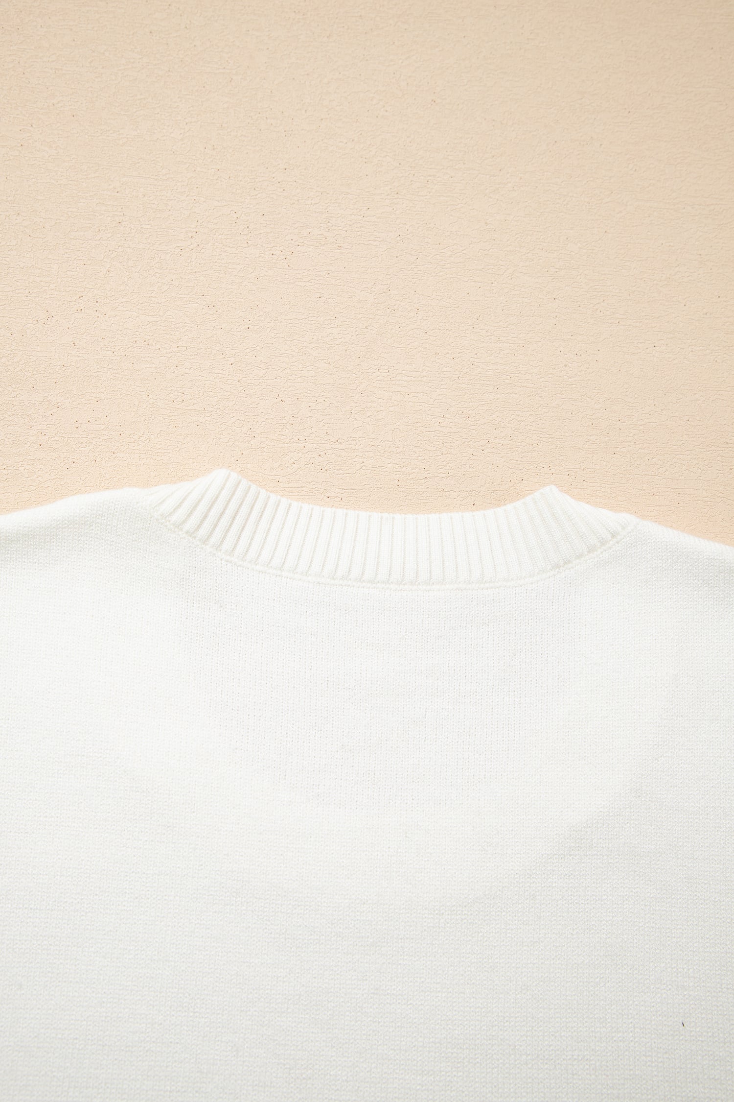Beige Colorful Holly Jolly Christmas Knit Loose Sweater