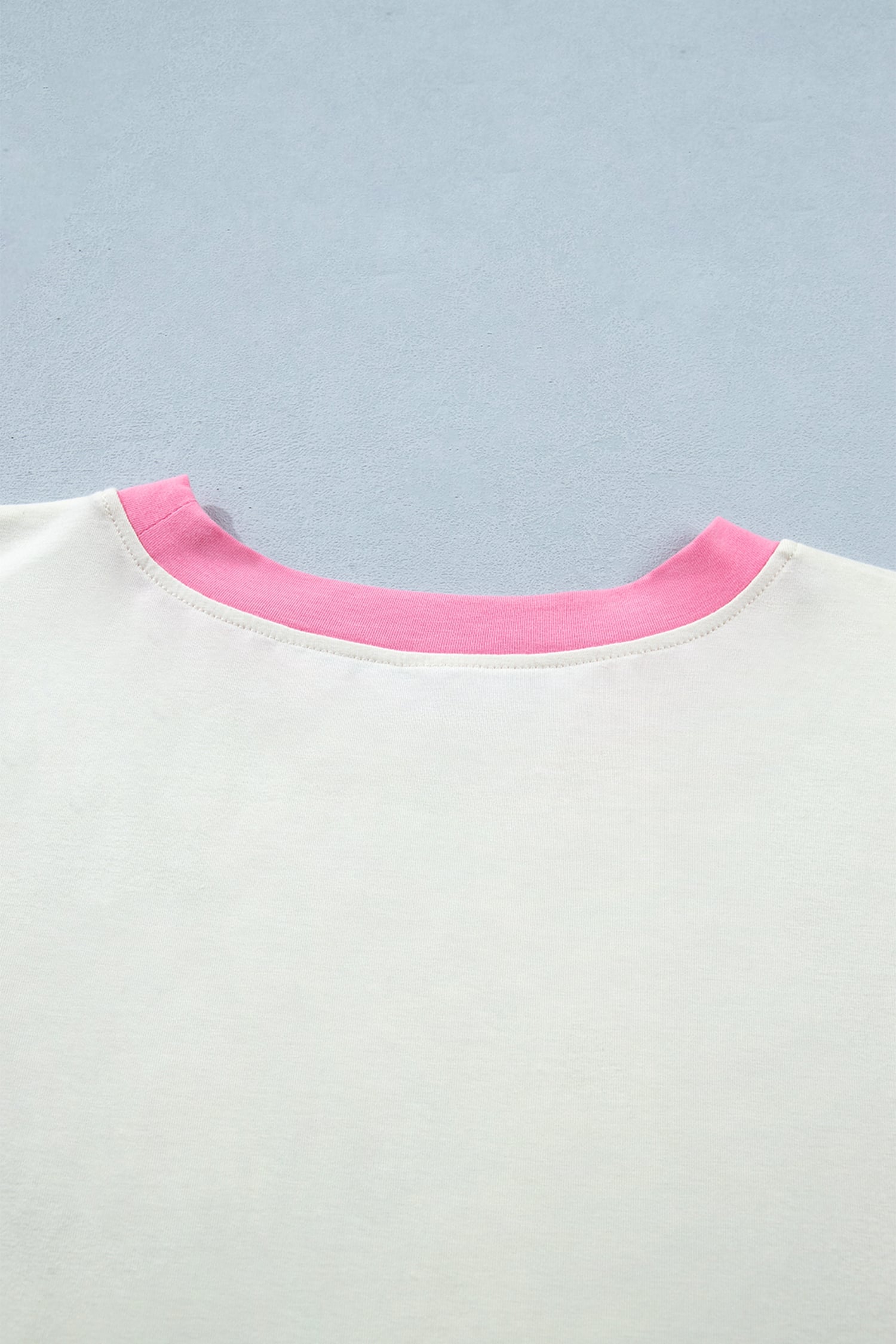 Beige Plus Size Floral Patchwork Short Sleeve Patch Embroidery Cotton T Shirt