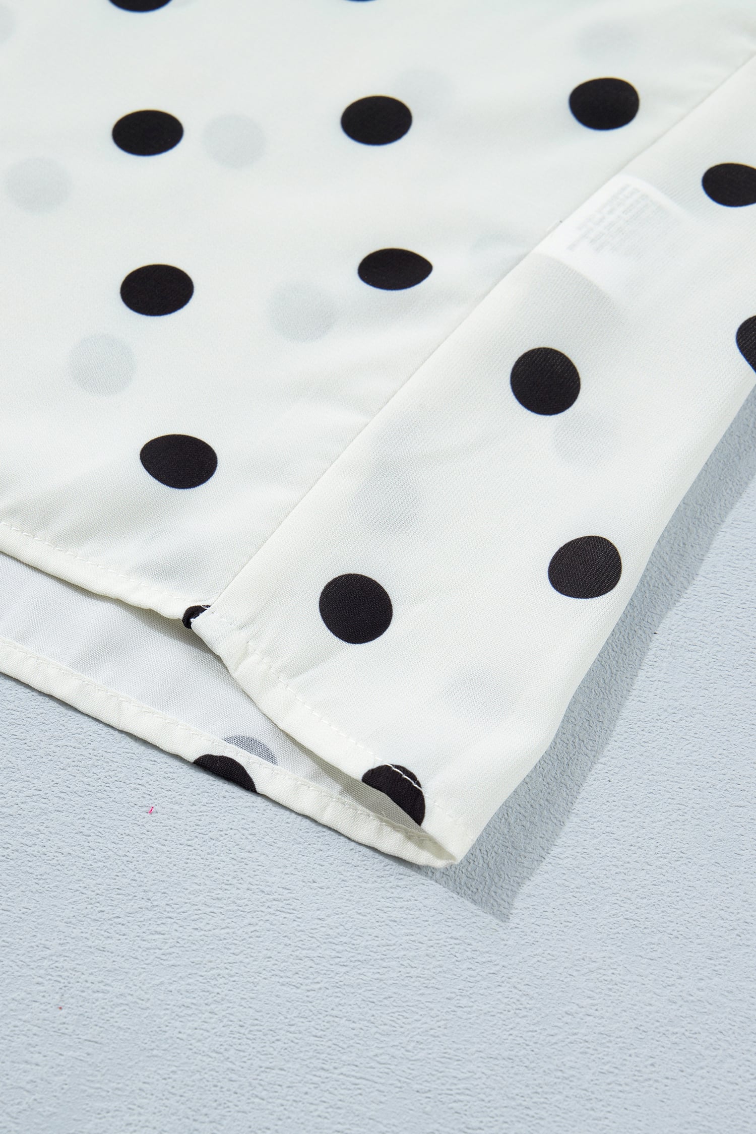 Beige Polka Dot Print Loose Dolman Shirt