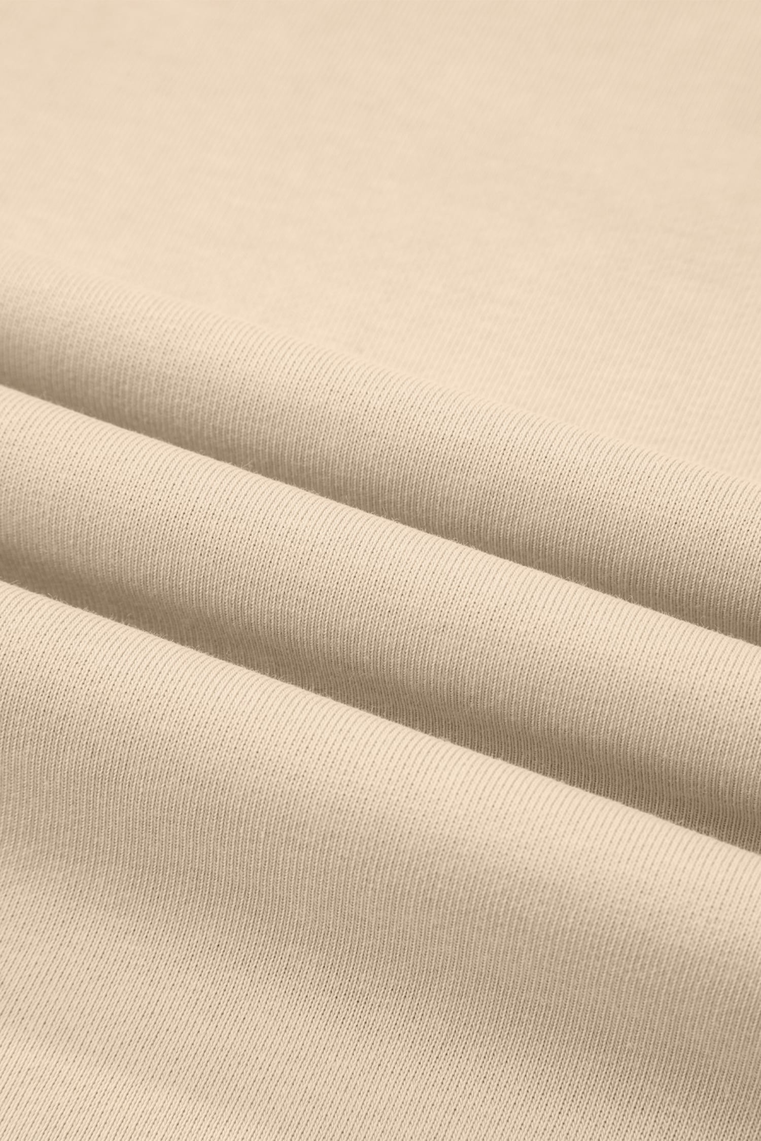 Beige Solid Color Raw Seam Patchwork Baggy Sweatshirt