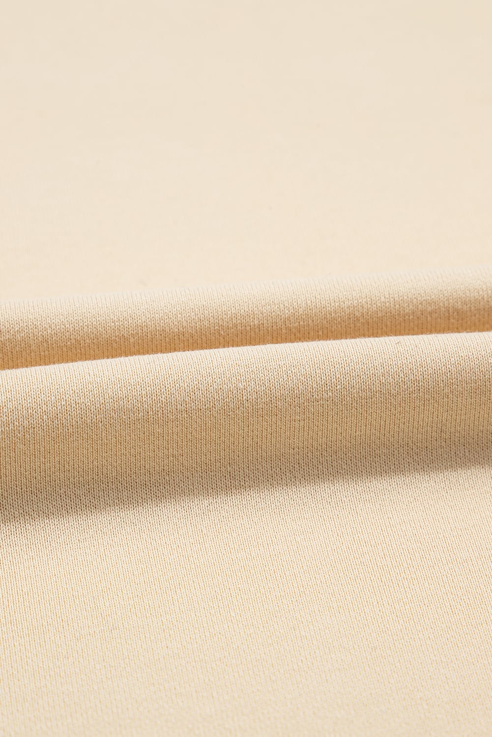 Beige Splicing Round Neck Pullover Sweatshirt
