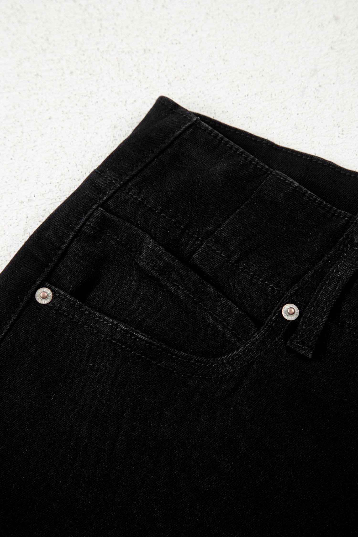 Black 2-Button High Waist Wide Leg Jeans