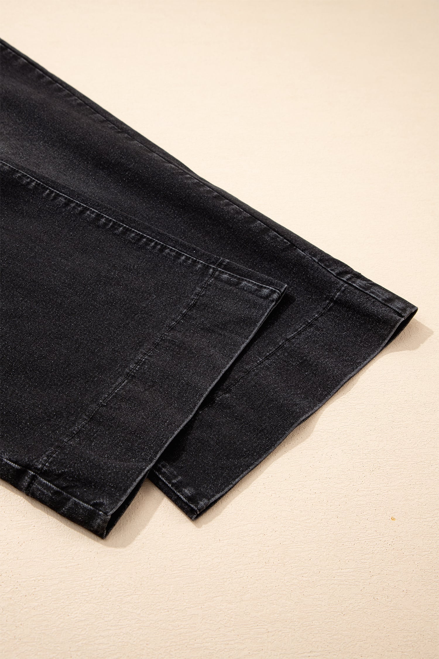 Black Acid Wash Contrast Lace-up Plus Size Jeans