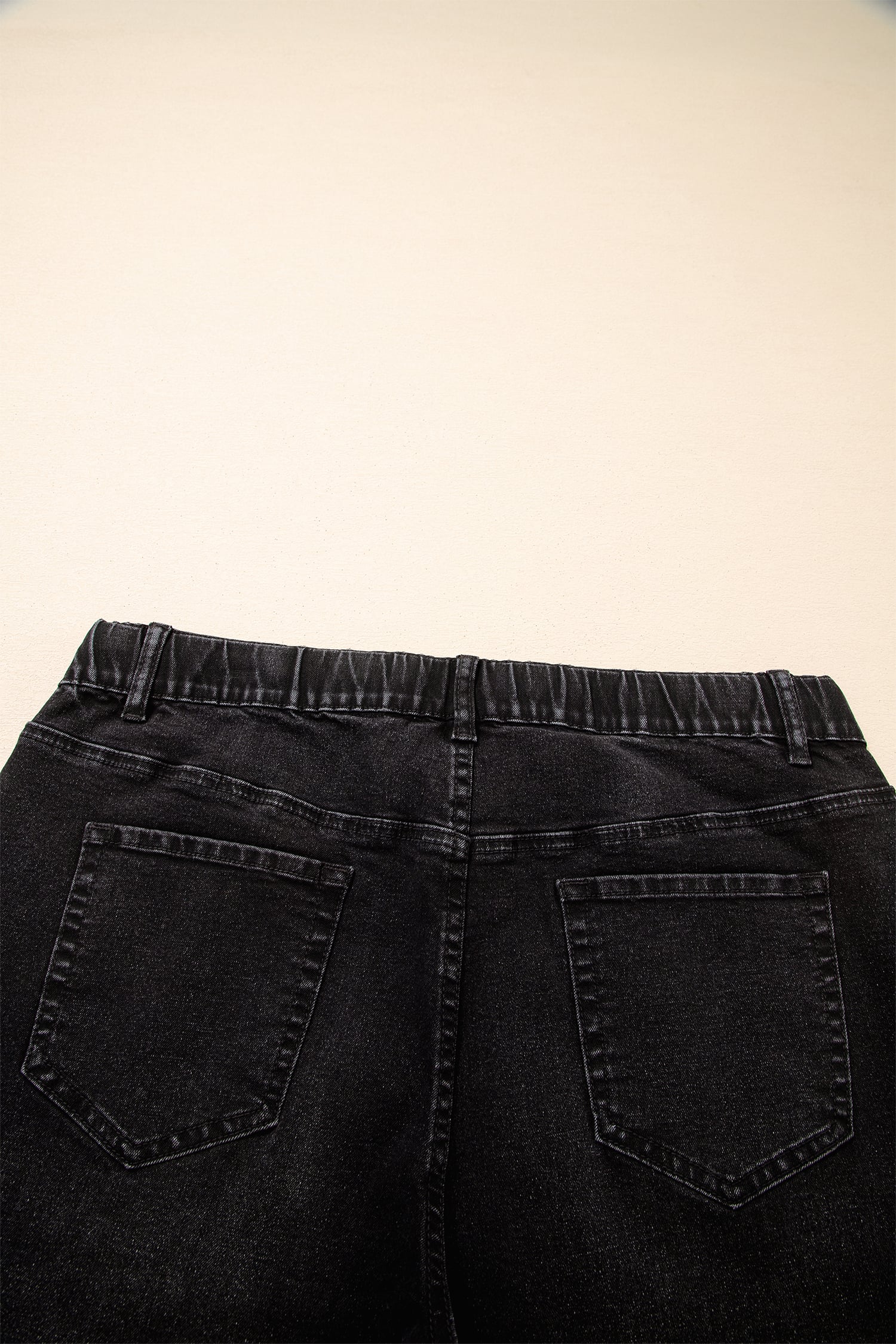 Black Acid Wash Contrast Lace-up Plus Size Jeans