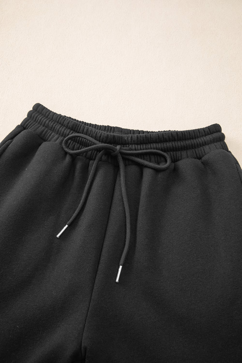 Black Drop Shoulder Loose Sweatshirt and Joggers Active Set