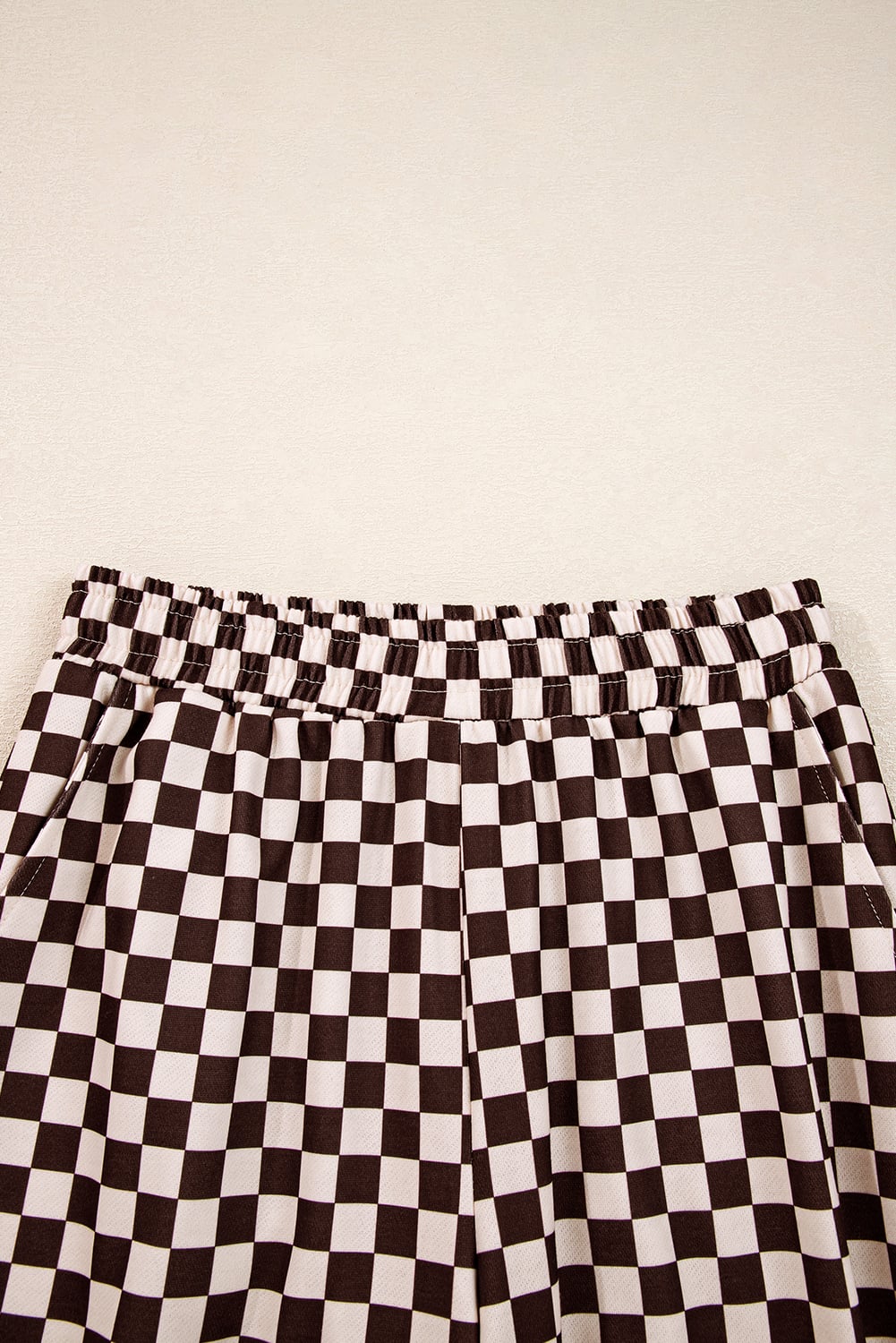 Black Athleisure Checkered 2pcs Pants Set