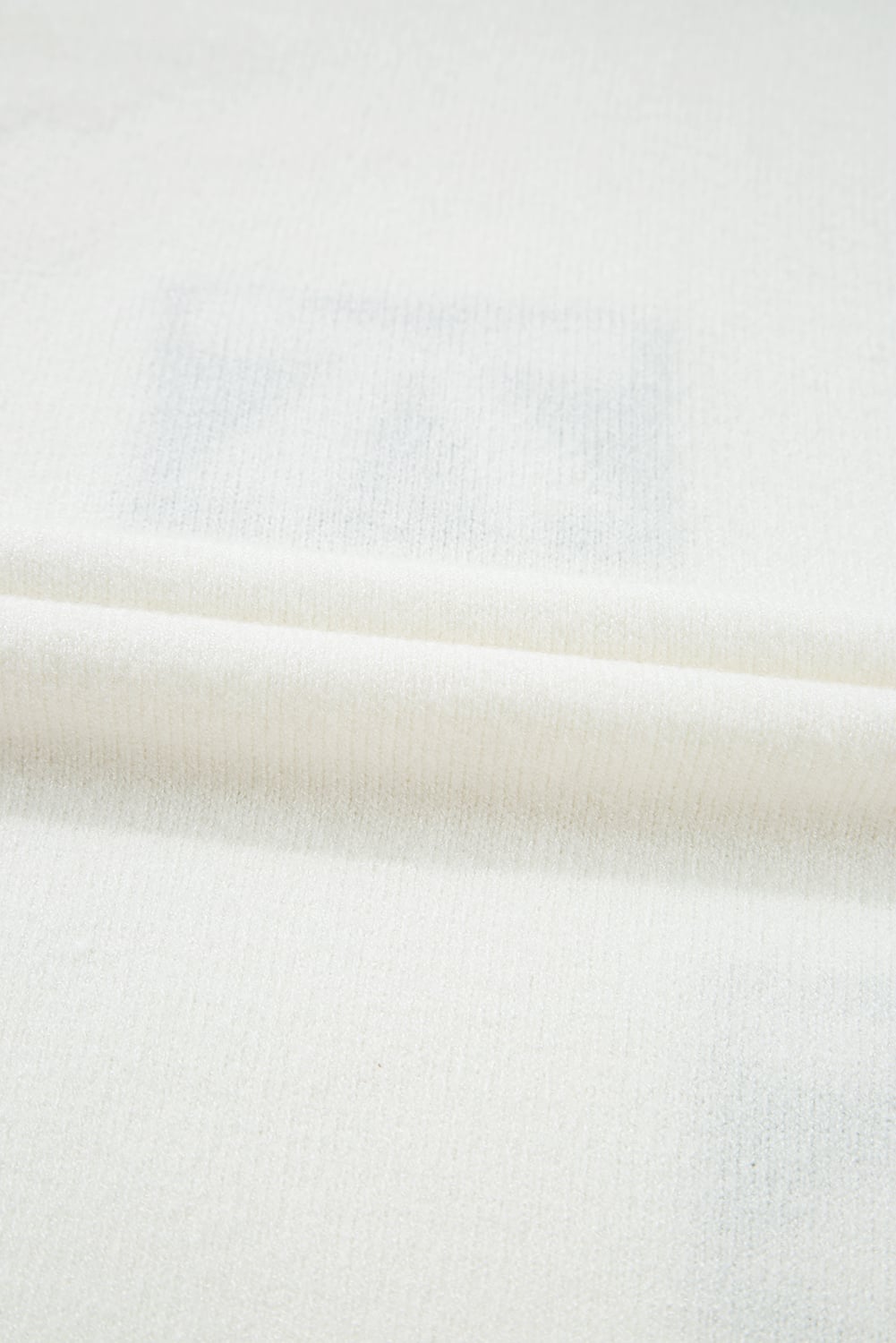 White Bow Pattern Knit Short Sleeve Sweater