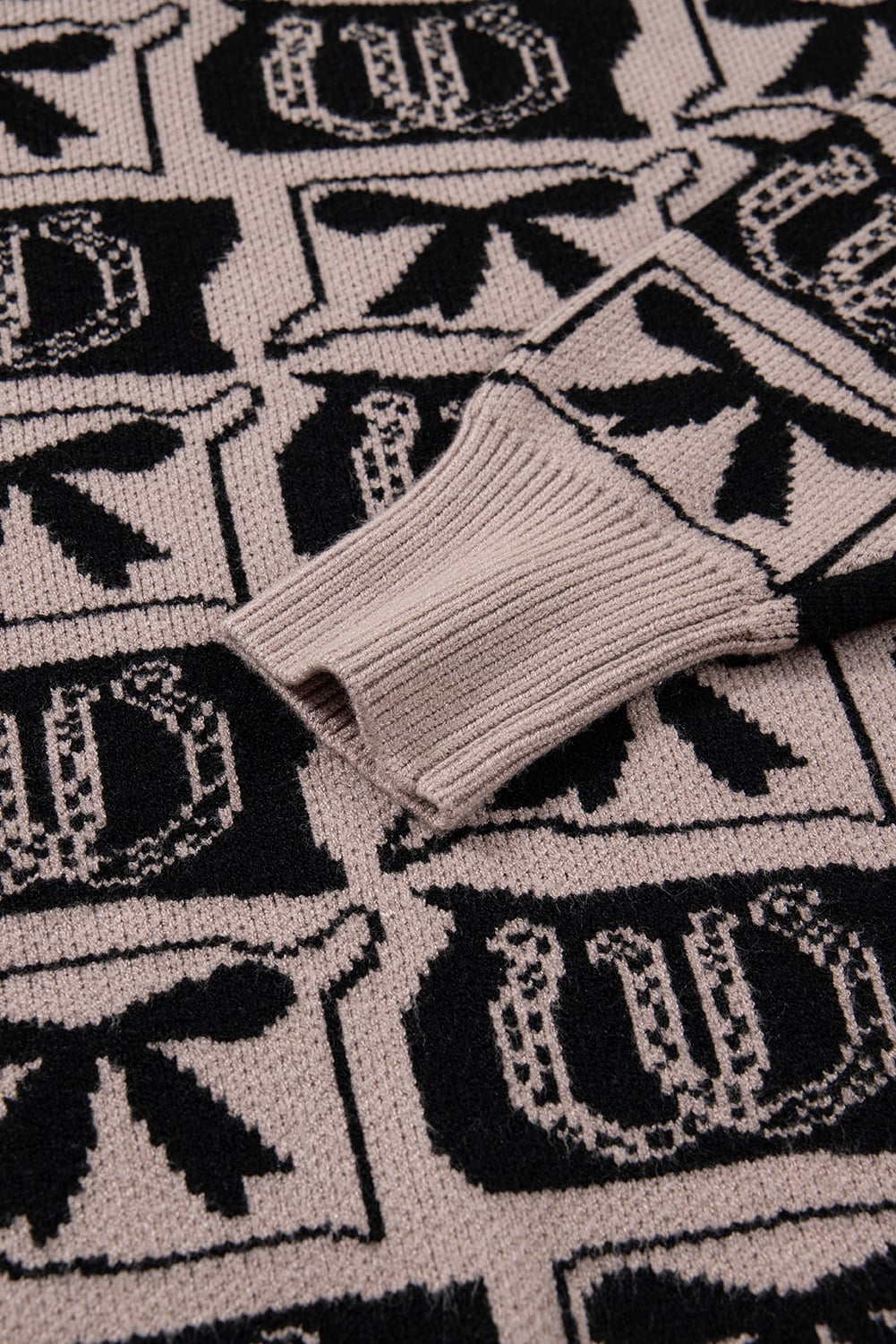 Black Bows & Horseshoes Pattern Western Fashion Print Sweater