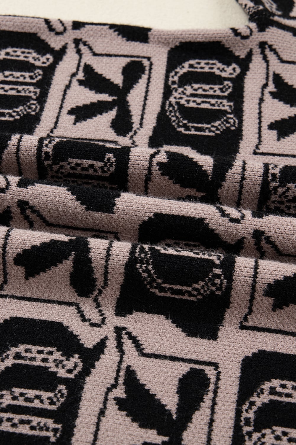 Black Bows & Horseshoes Pattern Western Fashion Print Sweater