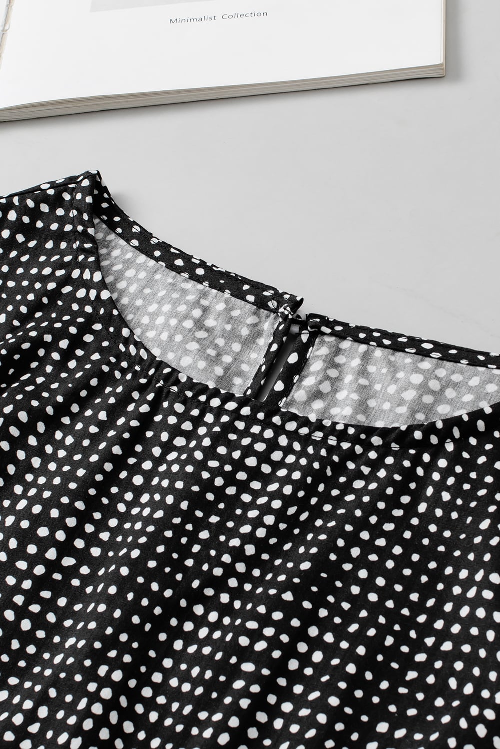 Black Cheetah Short Puff Sleeve Blouse