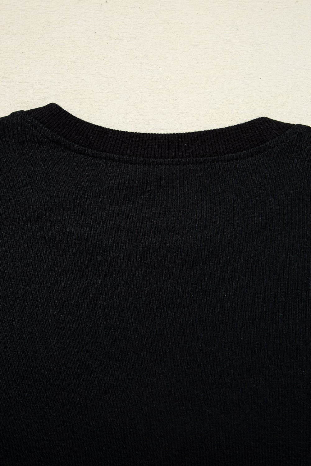 Black Chenille Game Day Graphic Drop Shoulder Sweatshirt
