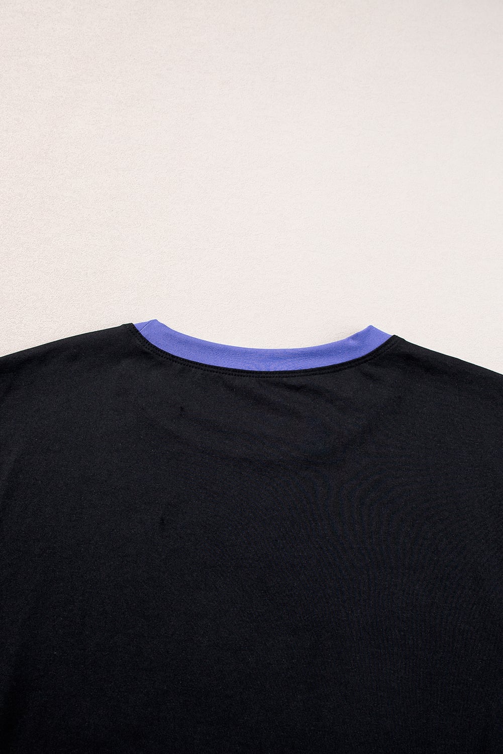 Black Color Block Detail Casual Two-piece Outfit