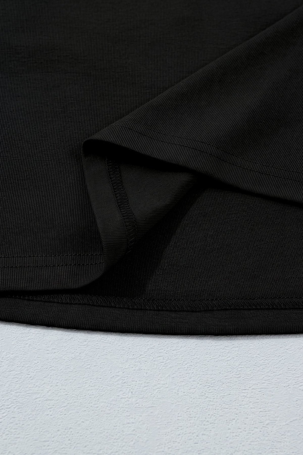Black Color Block Drape V Neck Pleated Long Sleeve Top