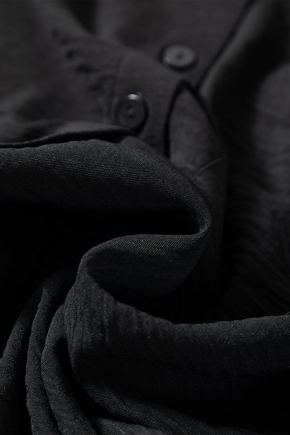 Black Pure Color Patch Pocket Shirt