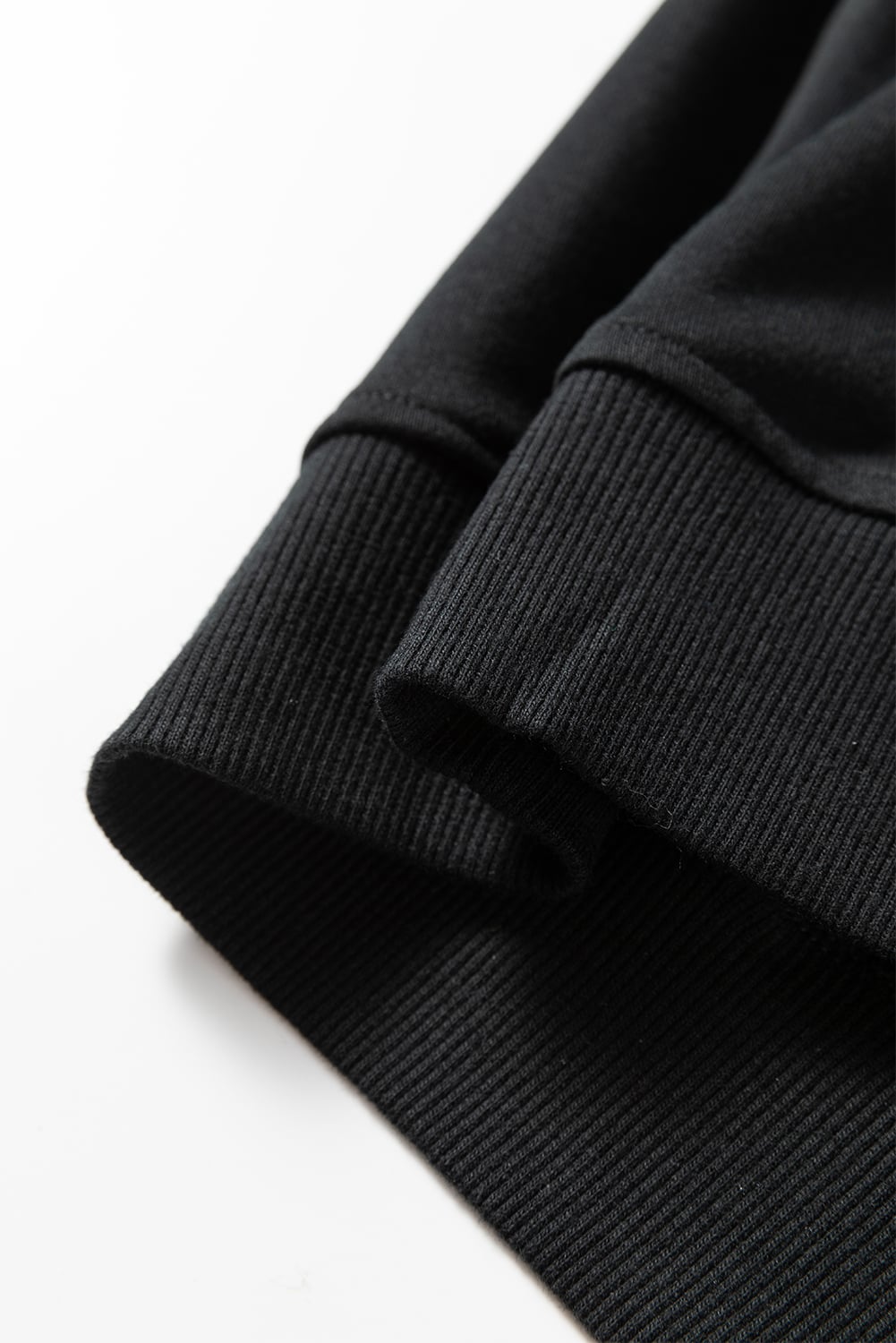 Black Contrast Piping Crewneck Pullover Mini Skirt Set