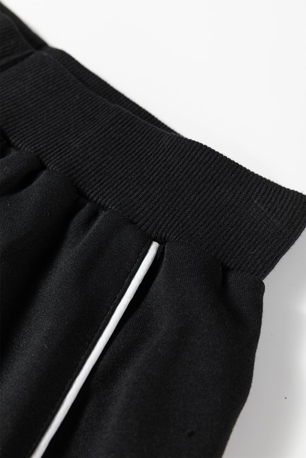 Black Contrast Piping Crewneck Pullover Mini Skirt Set
