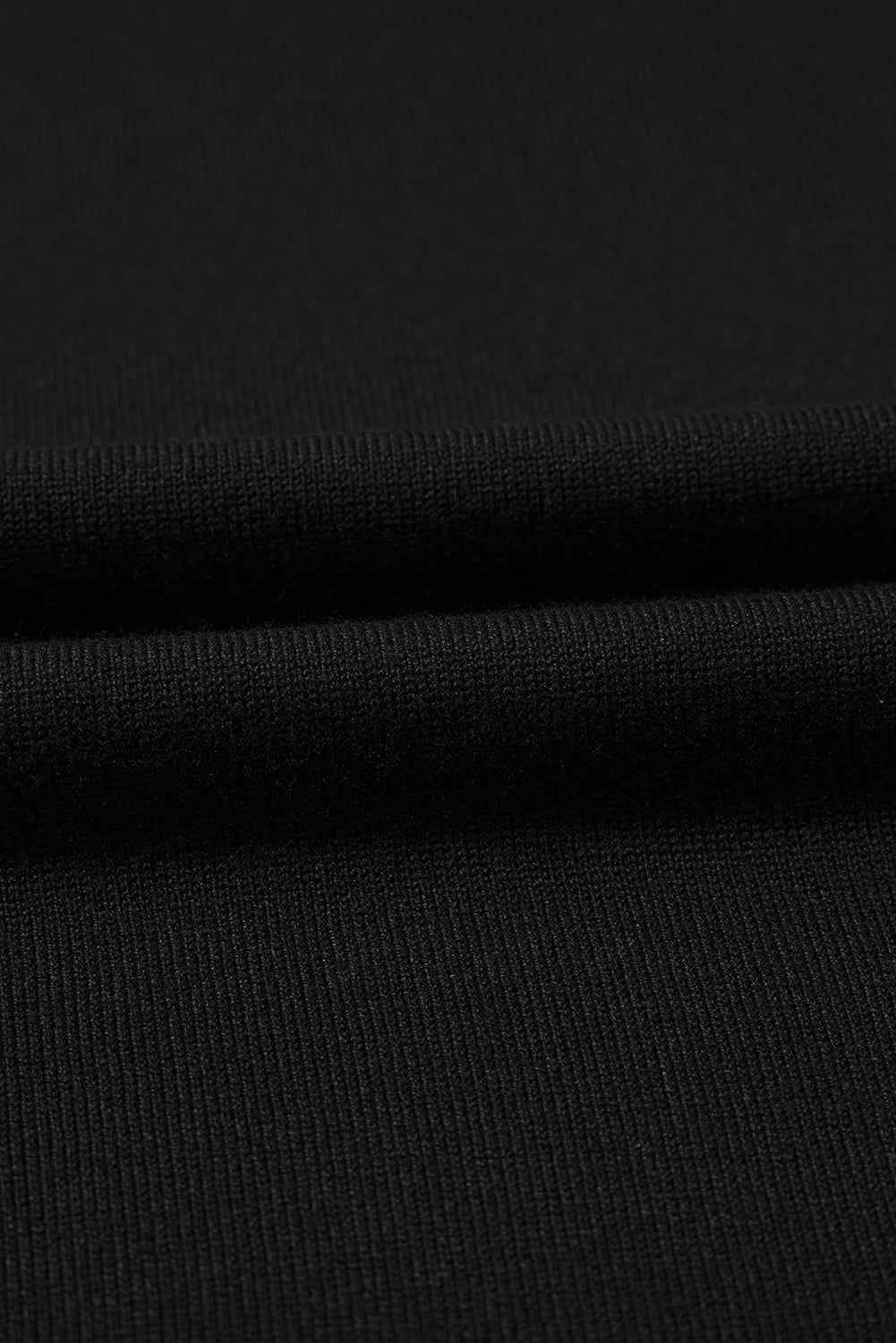 Black Contrast Striped Trim Round Neck Half Sleeve Sweater