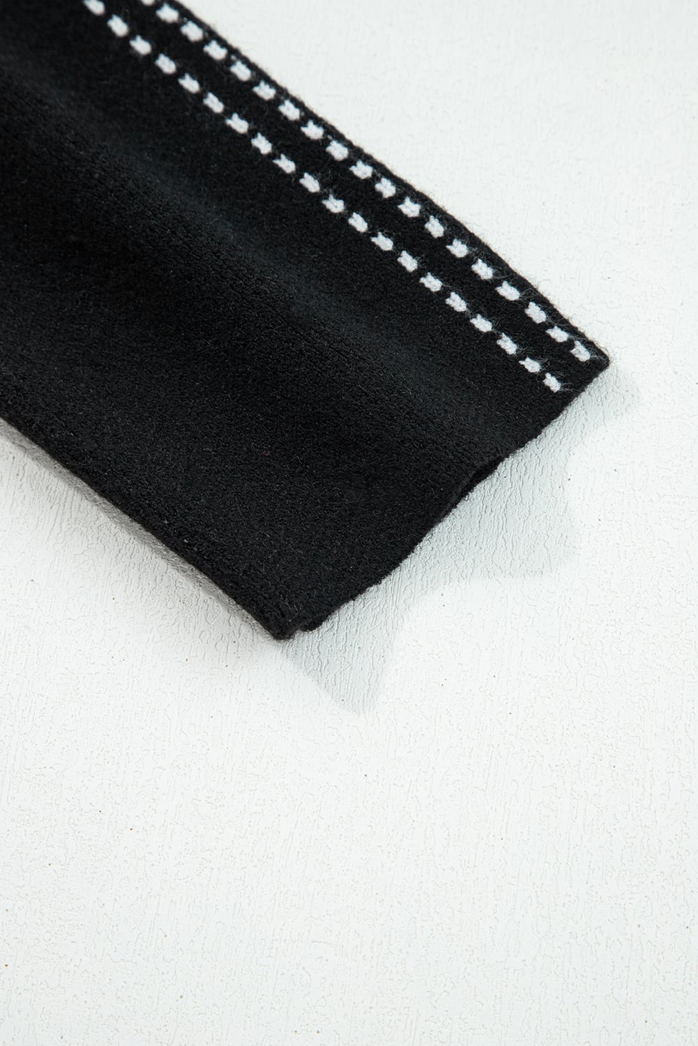 Black Contrast Trim Button up Sweater Cardigan