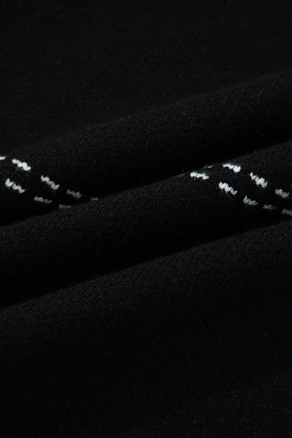 Black Contrast Trim Button up Sweater Cardigan