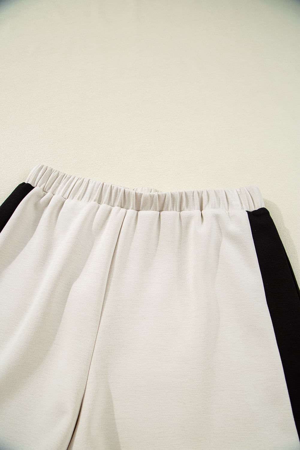 Black Contrast Zipped Stand Collared T Shirt and Short Set