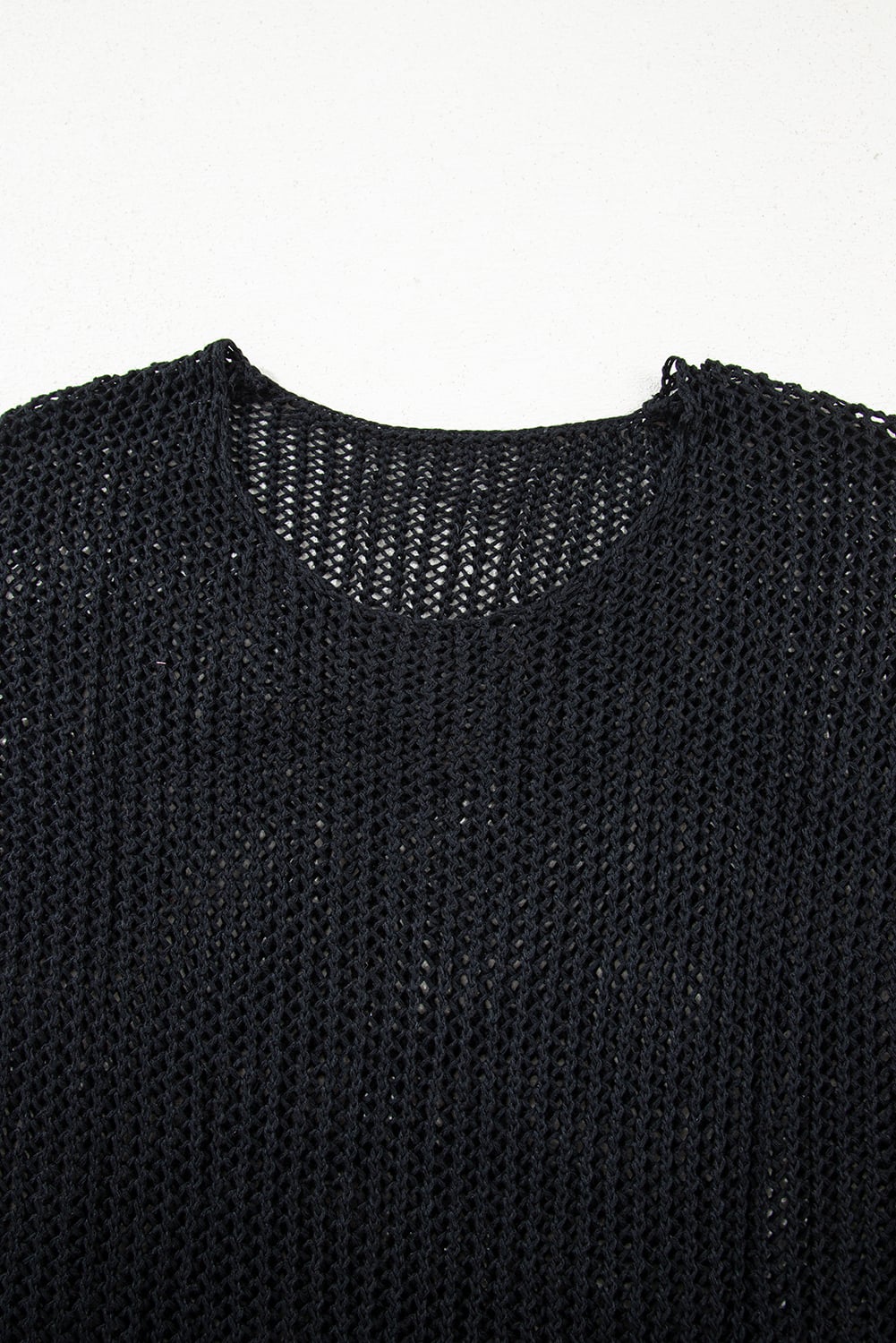 Black Crochet Hollow-out Jumper Top Sweater